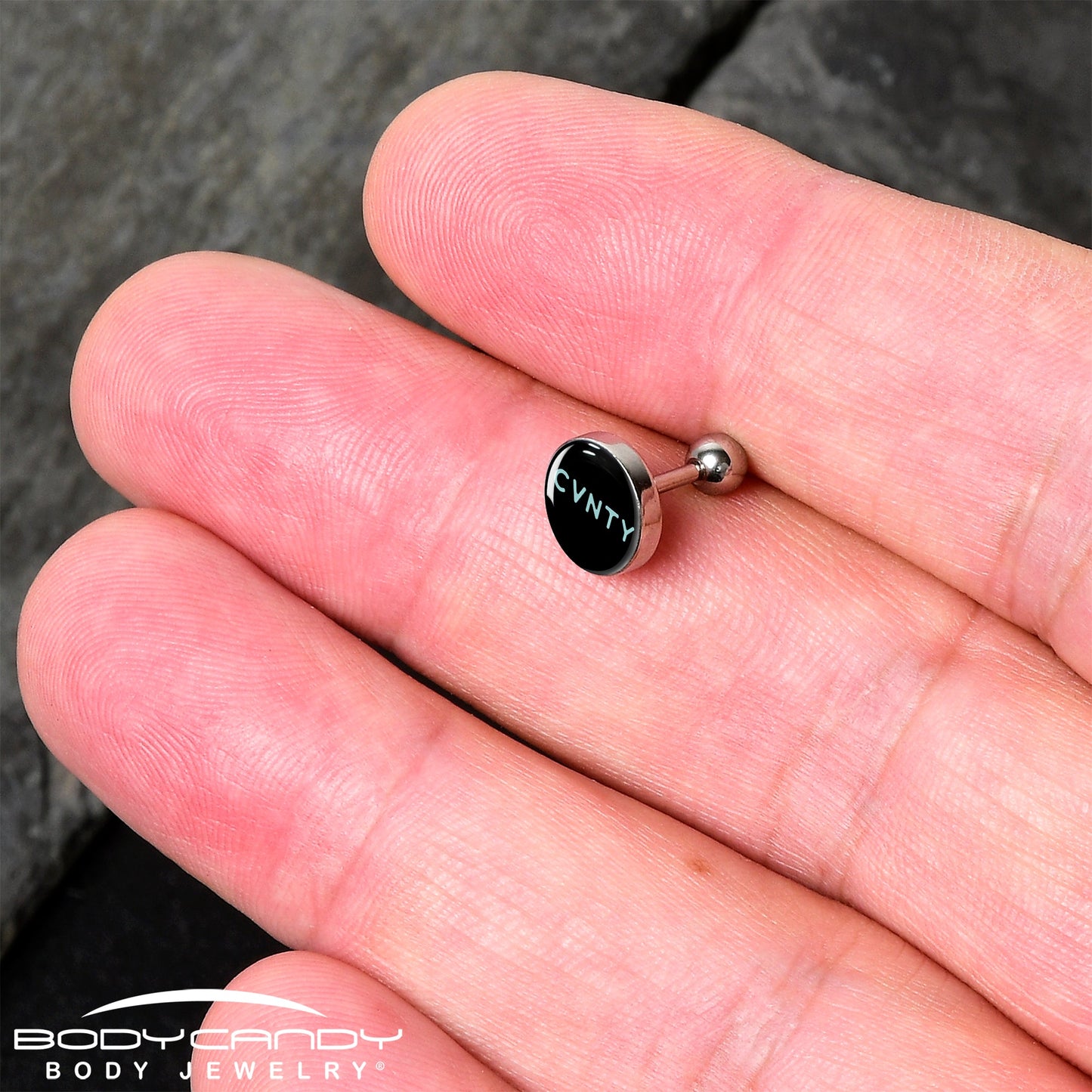 16G 1/4 Phrase Logo CVNTY Tragus Cartilage Earring by Onyx O