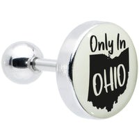 16G 1/4 Glow in the Dark Only in Ohio Tragus Cartilage Earring by Onyx O