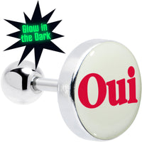 16G 1/4 Glow in the Dark OUI Tragus Cartilage Earring by Onyx O