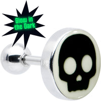 16G 1/4 Glow in the Dark Simple Skull Tragus Cartilage Earring by Onyx O