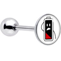 Battery Empty Barbell Tongue Ring by Onyx O