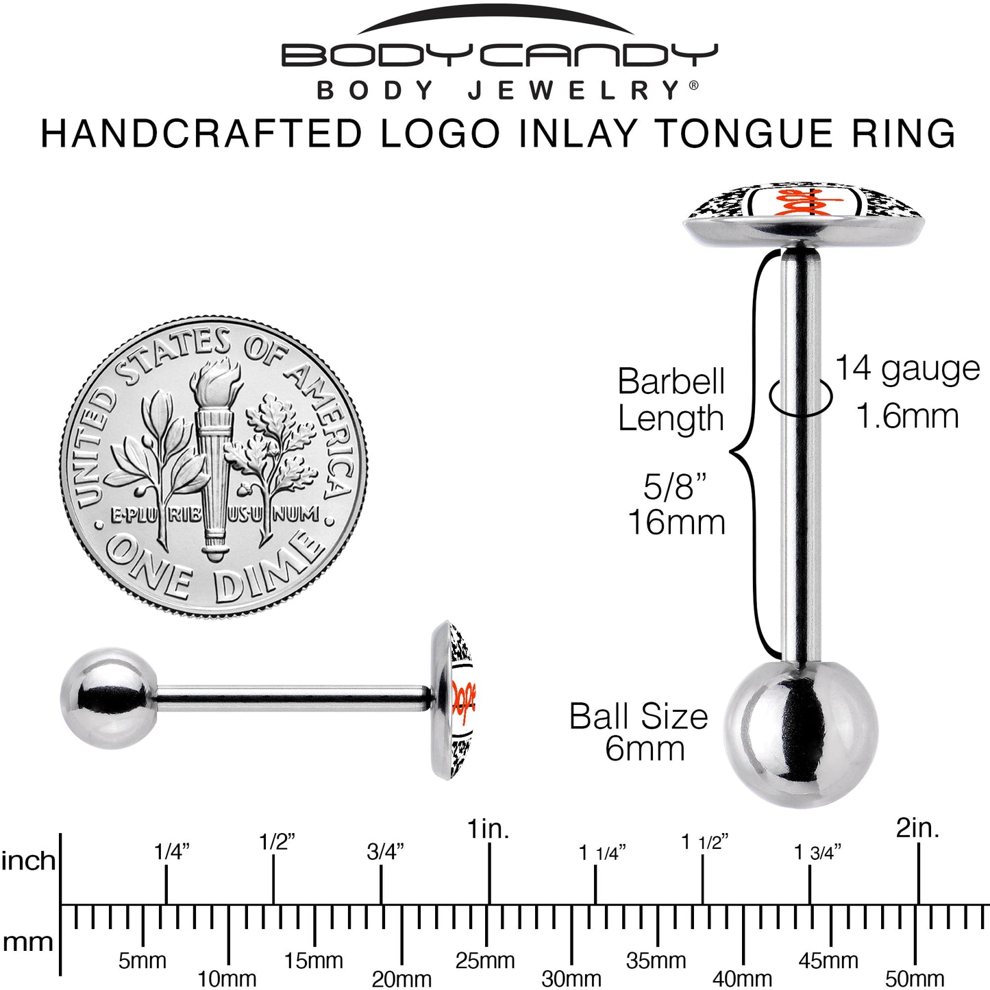 Dope Composition Notebook Barbell Tongue Ring by Onyx O