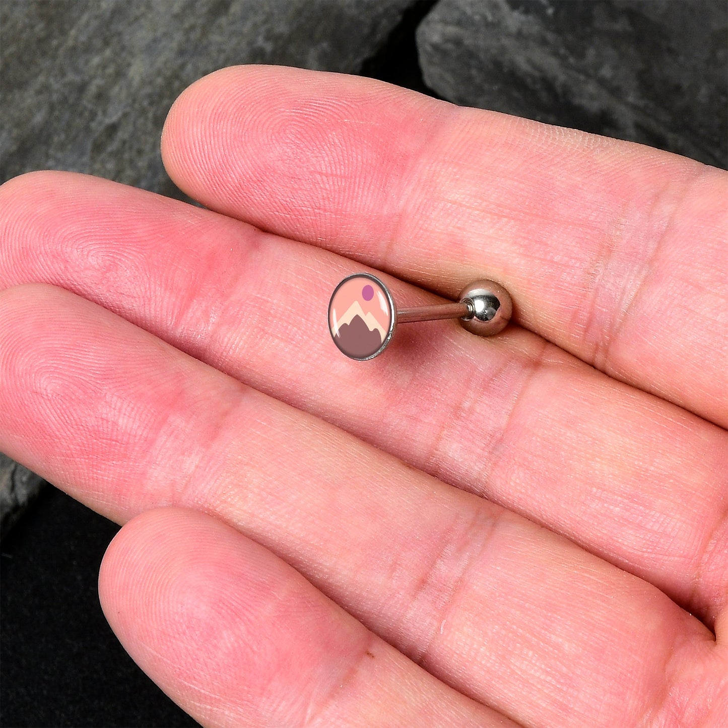 Mountain Sunrise Barbell Tongue Ring by Onyx O