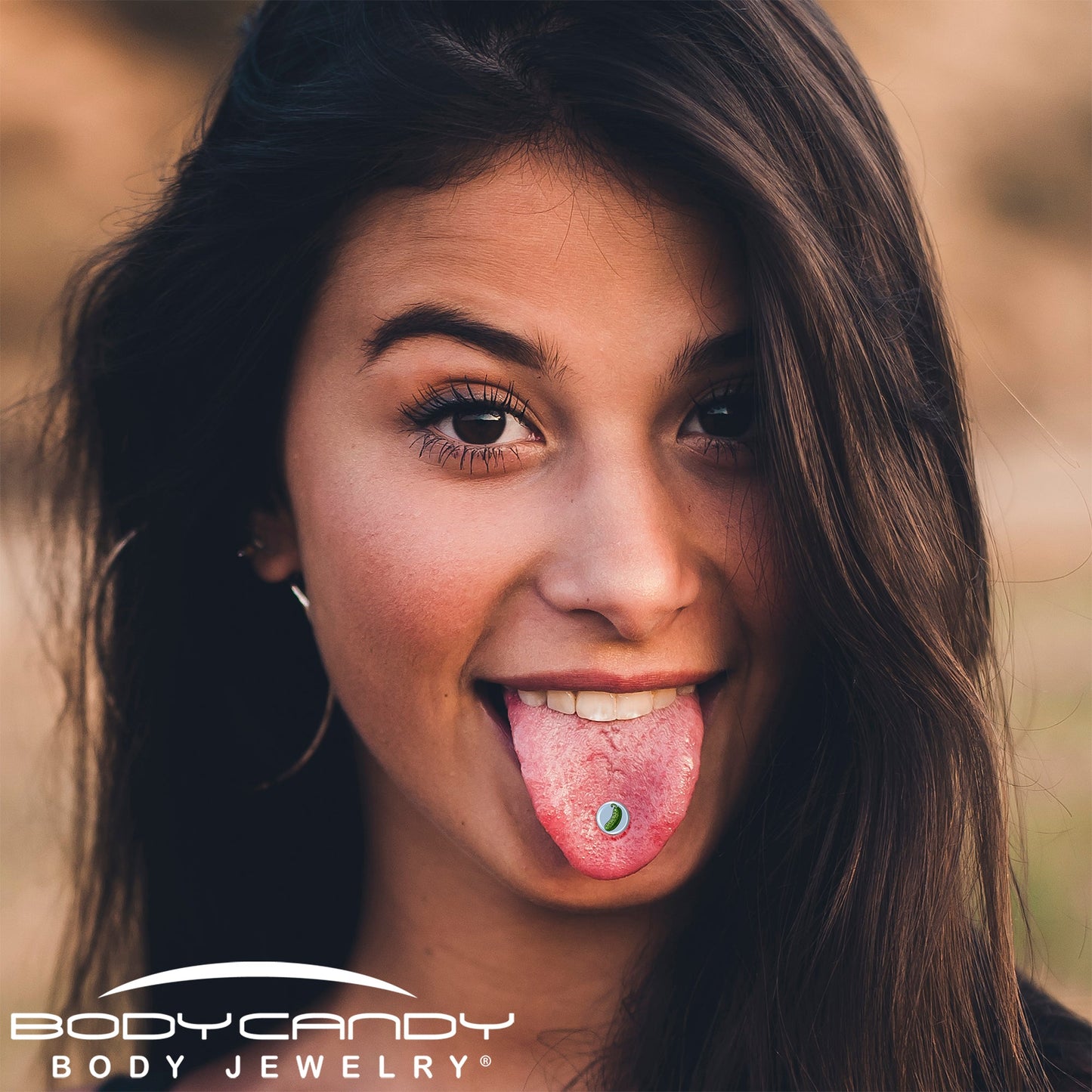 Green Pickle Barbell Tongue Ring by Onyx O