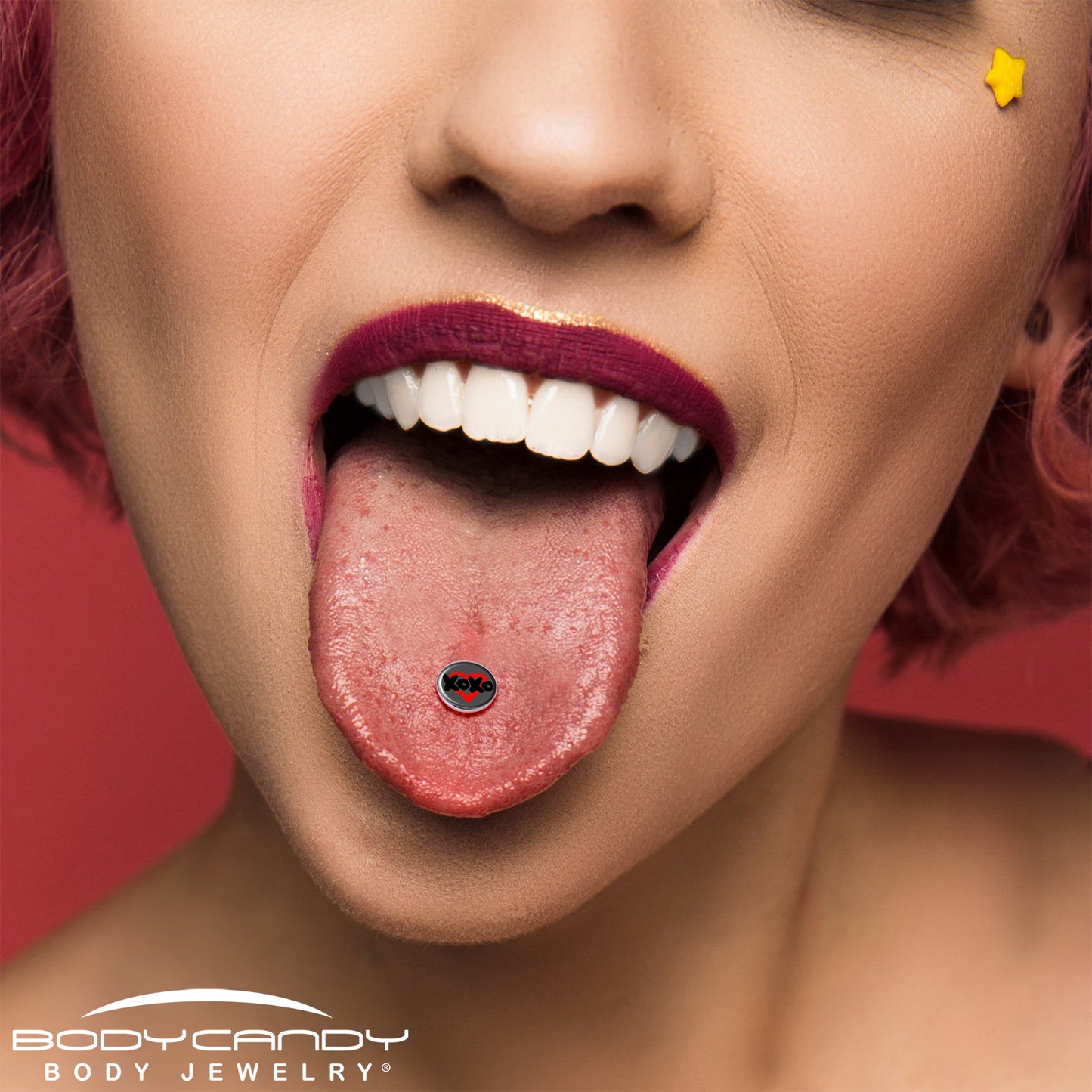 XOXO Heart Barbell Tongue Ring by Onyx O
