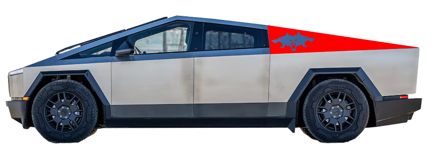 Cyberbeast Logo Bedside Panel Decals For The 2023-2026 Tesla Cybertruck (x2)