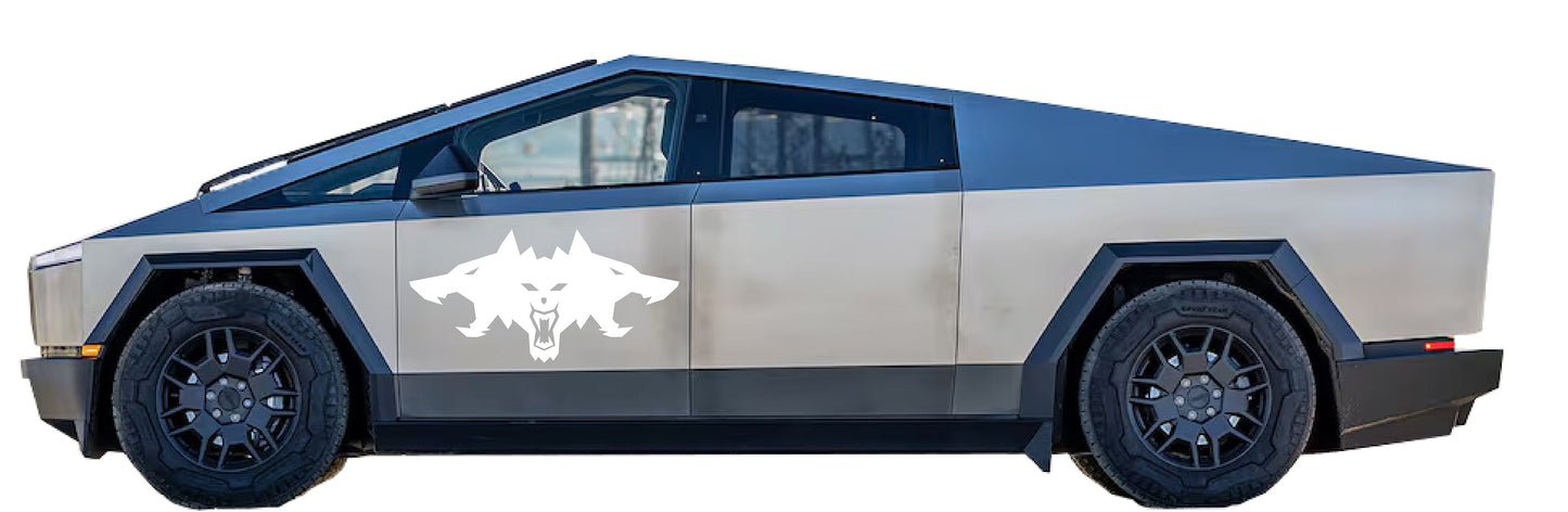 Cyberbeast Logo Door Decals For The 2023-2026 Tesla Cybertruck (x2)