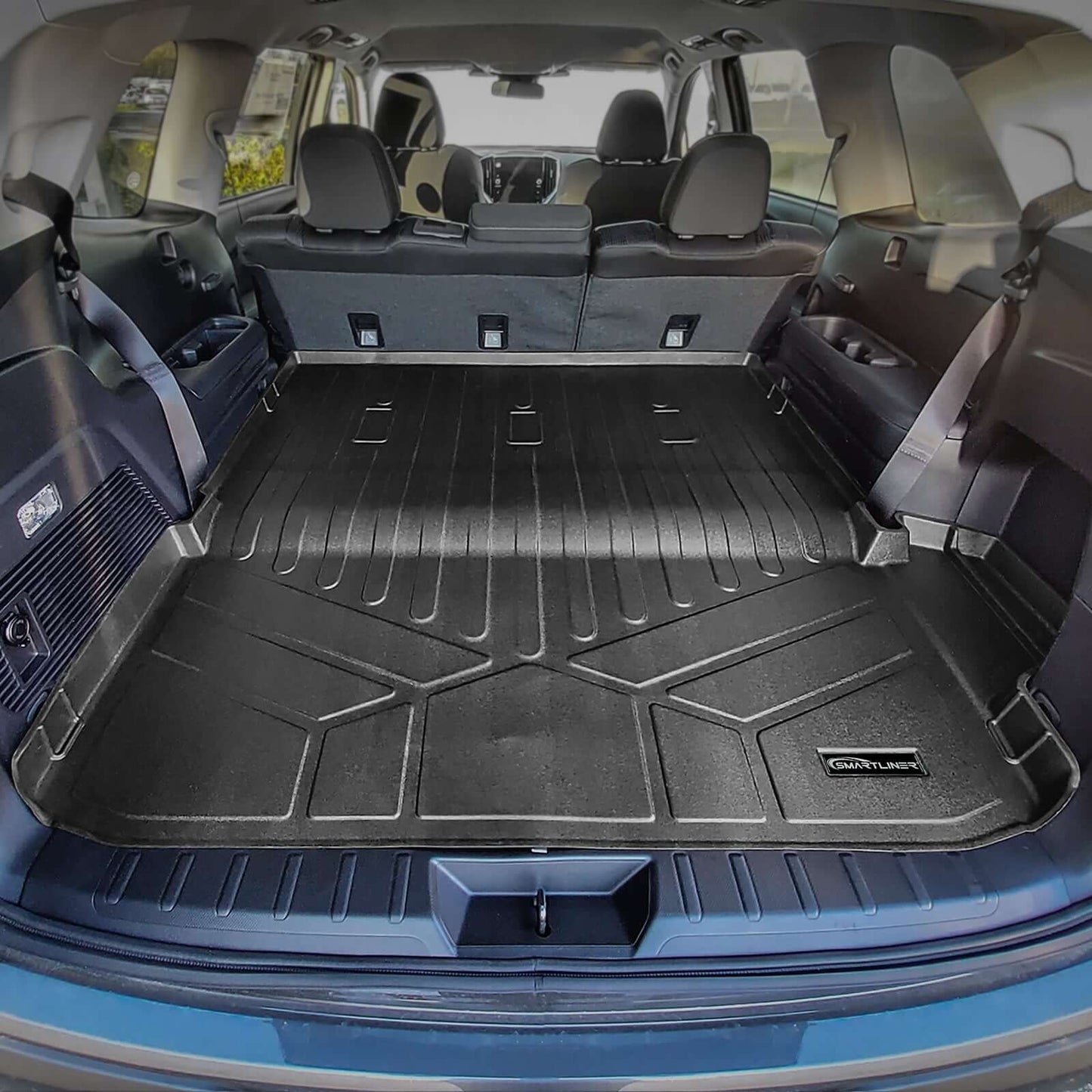 Smart Trim™ Custom Fit Floor Liners For 2019-2025 Subaru Ascent with 2nd Row Bucket Seats and With Subwoofer in the Cargo Area