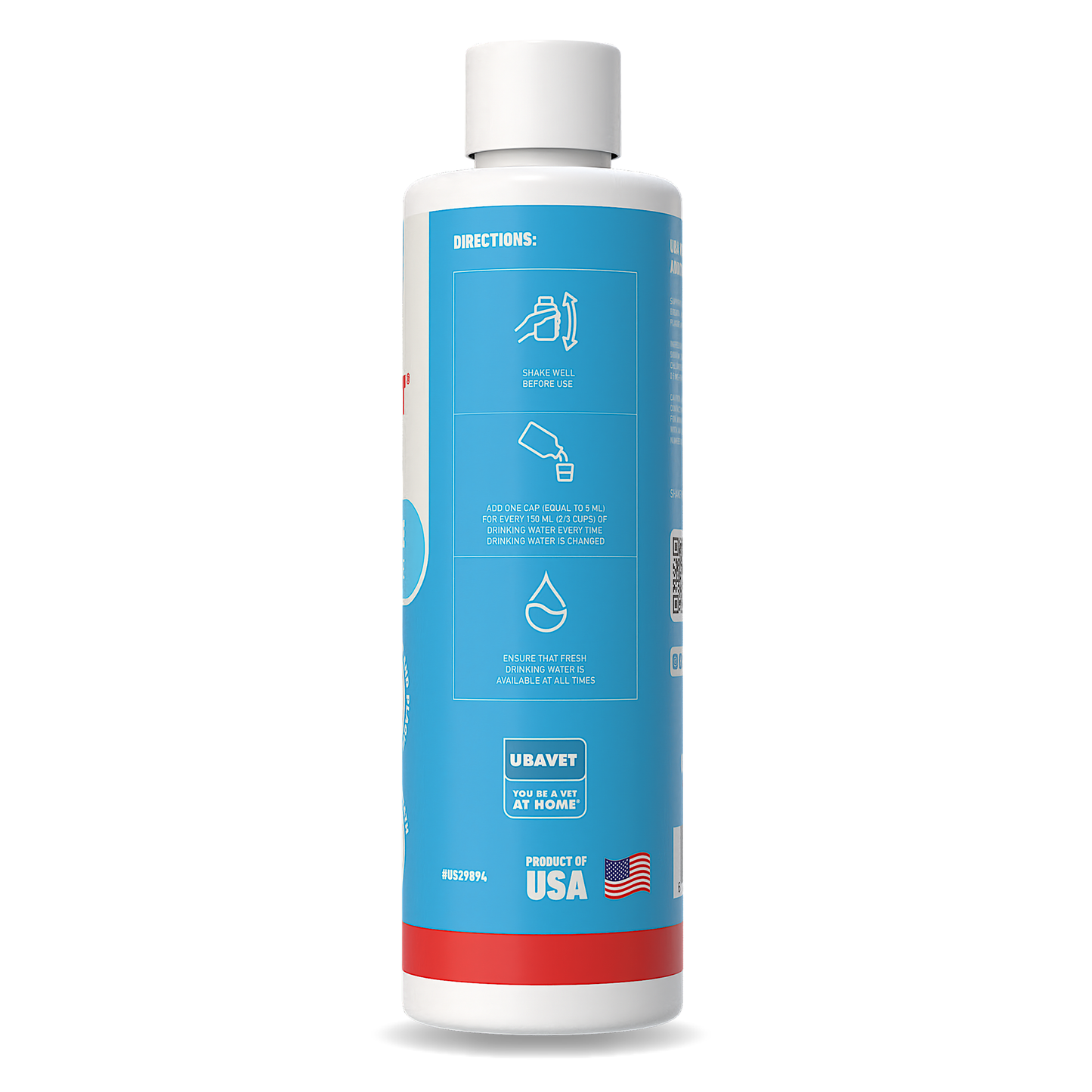 UBAVET Dental Care Water Additive for Dogs & Cats – Odorless & Tasteless Oral Health Solution (16 fl oz / 473 ml)