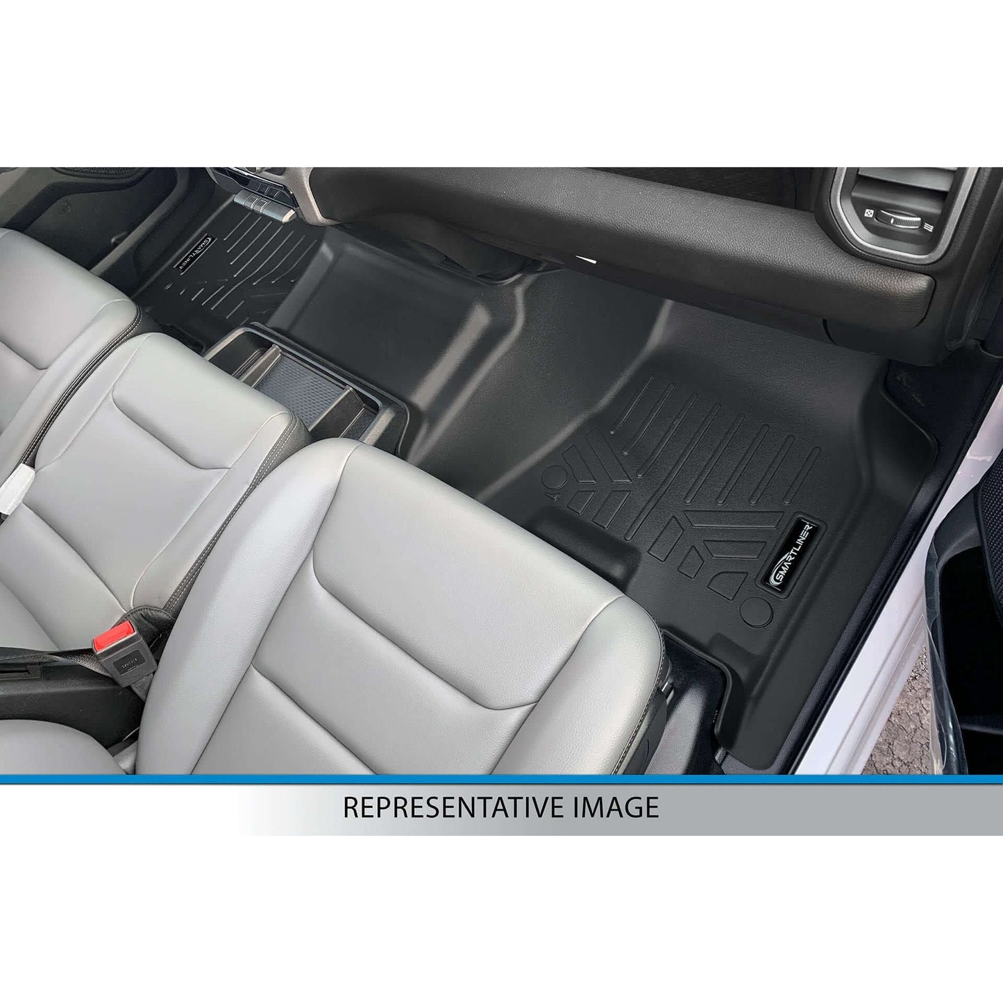 SMARTLINER Custom Fit Floor Liners For 2015-2025 Ford F-150 Regular Cab, No 4x4 Shifter, Carpet Flooring with 1st Row Bench Seat with Over The Hump Coverage