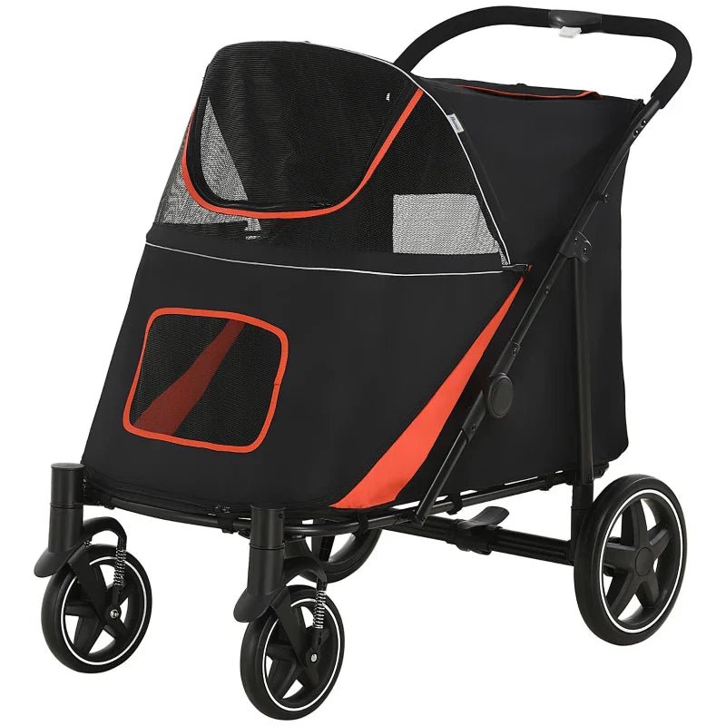 One - Click Foldable Stroller for Large Medium Small Dogs, Pet, Cats with Storage - Jaico Online Shop
