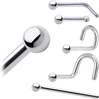 Platinum 1.5mm Ball Nose Ring