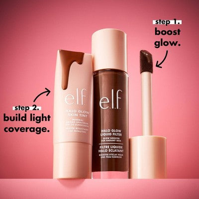 e.l.f. Halo Glow Liquid Filter Highlighter 5 Medium/Tan 1.06 fl oz - New