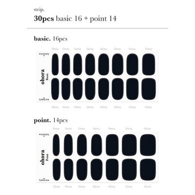 Ohora Gel Nail Basic Line Onyx 30ct - New