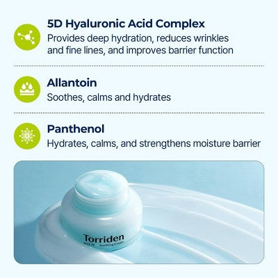 Torriden Dive-In Soothing Cream Calming; Deep Moisturization 2.7 fl oz - Imperfect Box