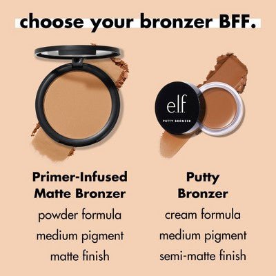 e.l.f. Primer - Infused Matte Bronzer Fresh Tan 0.35oz - New - Jaico Online Shop