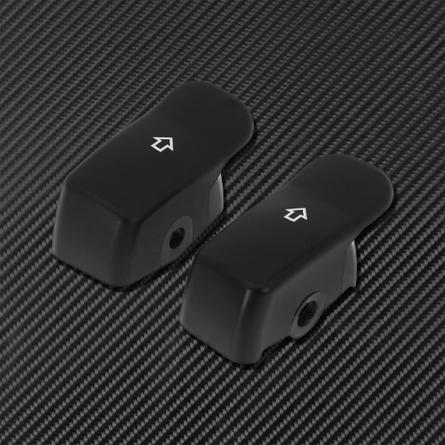 2xMotorcycle Black/Chrome Turn Signal Extension Caps Switch Button Extended Cover For Harley Sportster Dyna Fat Bob FXDF Softail