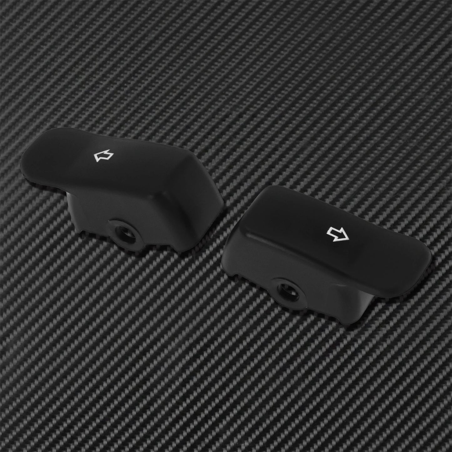2xMotorcycle Black/Chrome Turn Signal Extension Caps Switch Button Extended Cover For Harley Sportster Dyna Fat Bob FXDF Softail