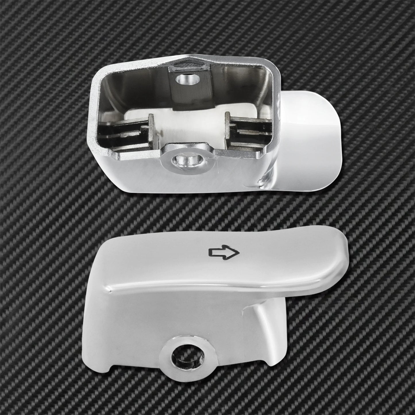 2xMotorcycle Black/Chrome Turn Signal Extension Caps Switch Button Extended Cover For Harley Sportster Dyna Fat Bob FXDF Softail