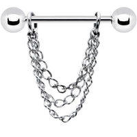 16G Set of Handcrafted Draping Chain Dangle Nipple Rings