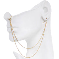 Handcrafted Pirate Booty Gold Plated Ear to Nose Chain 20G 5/16