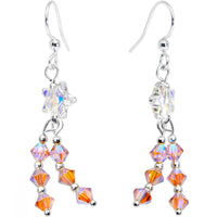 Handcrafted Star Trail Dangle Earrings Created with Crystals