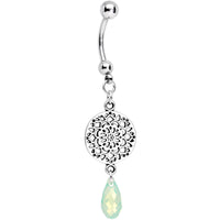 Handmade Mandala Dangle Belly Ring Created with Crystals