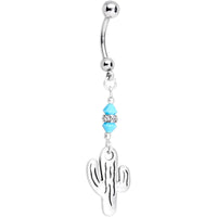 Handmade Cactus Reversible Belly Ring Created with Crystals