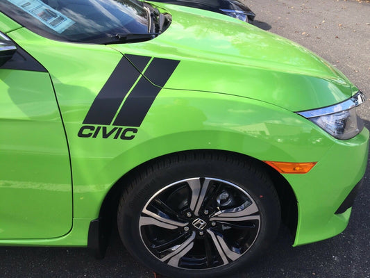 Fender "Civic" Slashes Decal for 2016-2021 Honda Civic (x2)