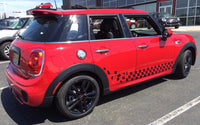 Side Rocker "Checkered Flag" Stripe Decal for Mini Cooper 4 Door (x2)