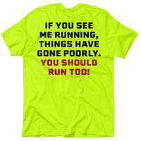 Run - Safety Yellow Pocket T-Shirt