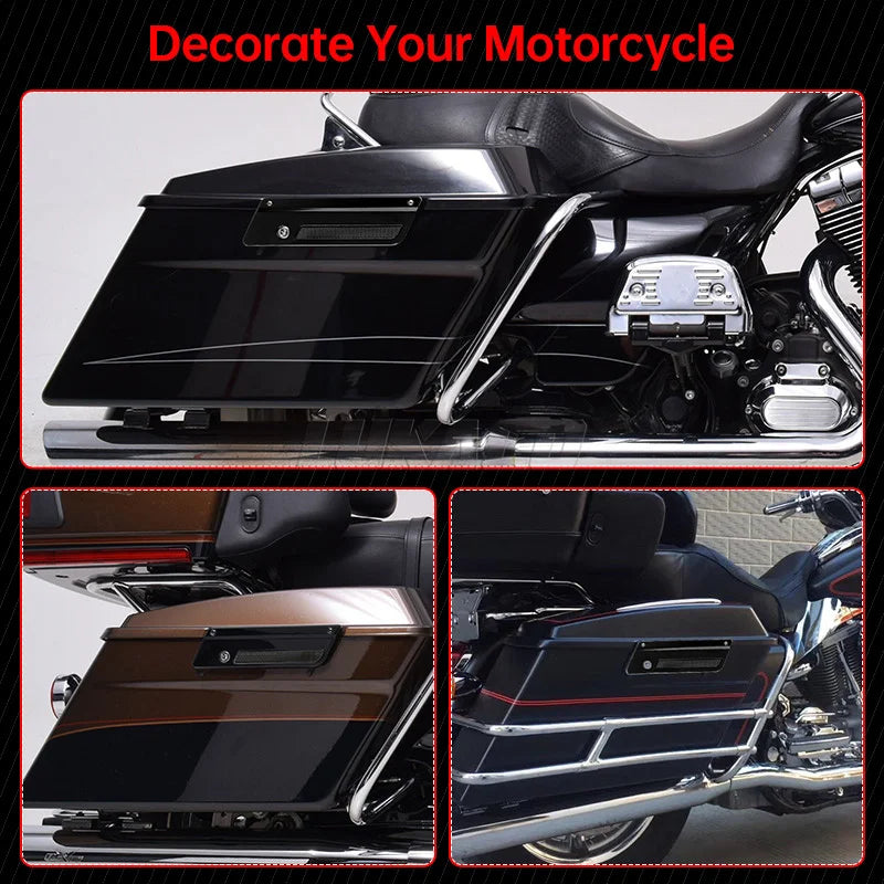 Motorcycle Black Accessories Saddlebag Latch Covers For Harley Touring Electra Street Glide Road King FLH FLT FLHR FLTR 93-13