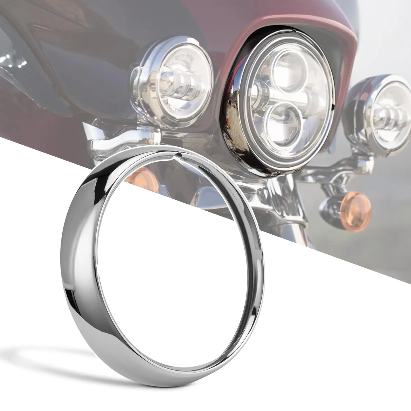 Motorcycle 7" Headlight Lamp Trim Ring Cover Headlight Assembly for harley Touring Road King Electra Glide Street FLHT FLHR