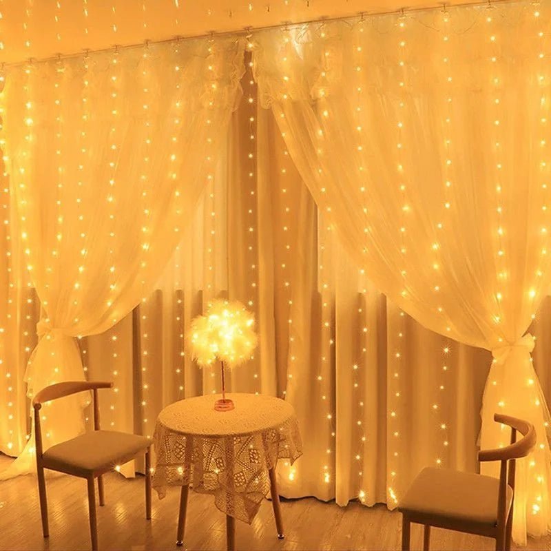 3/6M USB LED Curtain 8Modes Remote Control String Lights Holiday Wedding Fairy Garland Lights For Bedroom Living Room Decor - Jaico Online Shop
