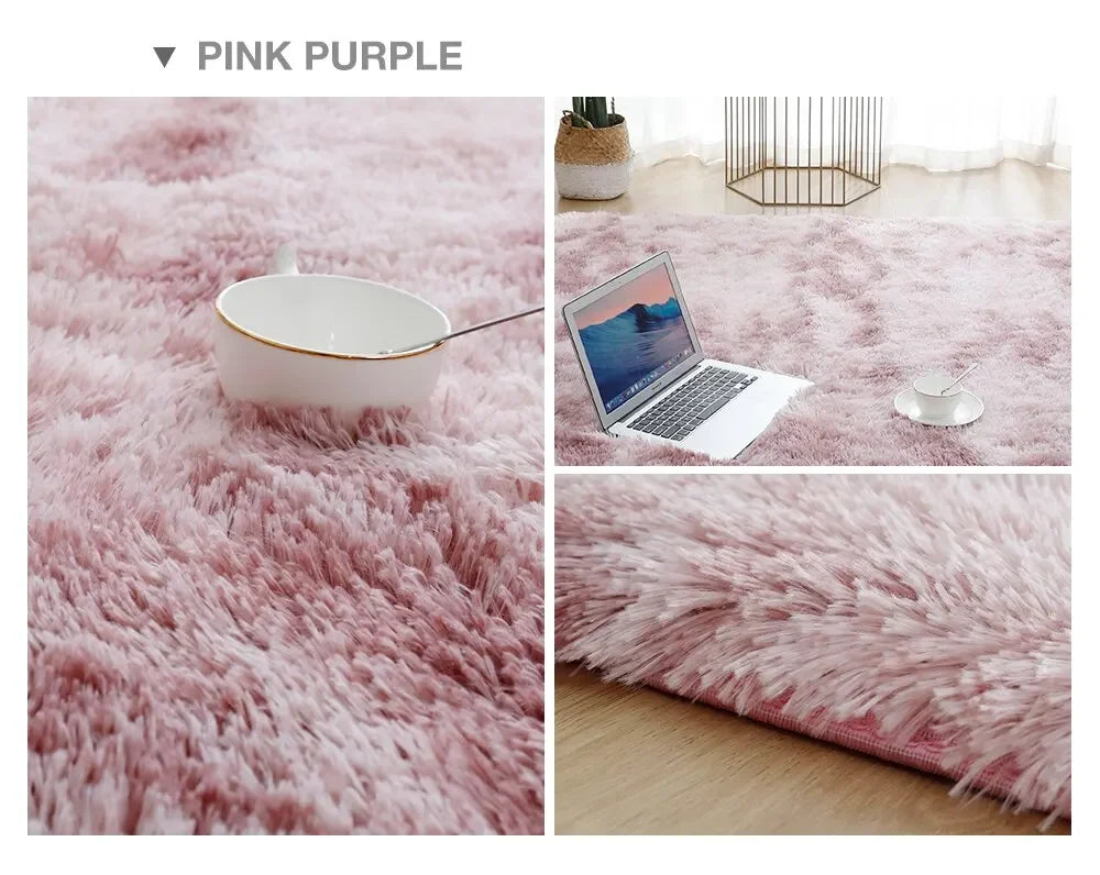 VIKAMA Silk Wool Carpet Bedroom Living Room Carpet Ins Style Scandinavian Home Floor Mats Home Decoration