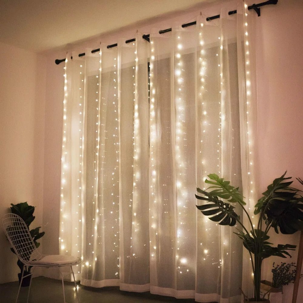 3/6M USB LED Curtain 8Modes Remote Control String Lights Holiday Wedding Fairy Garland Lights For Bedroom Living Room Decor - Jaico Online Shop