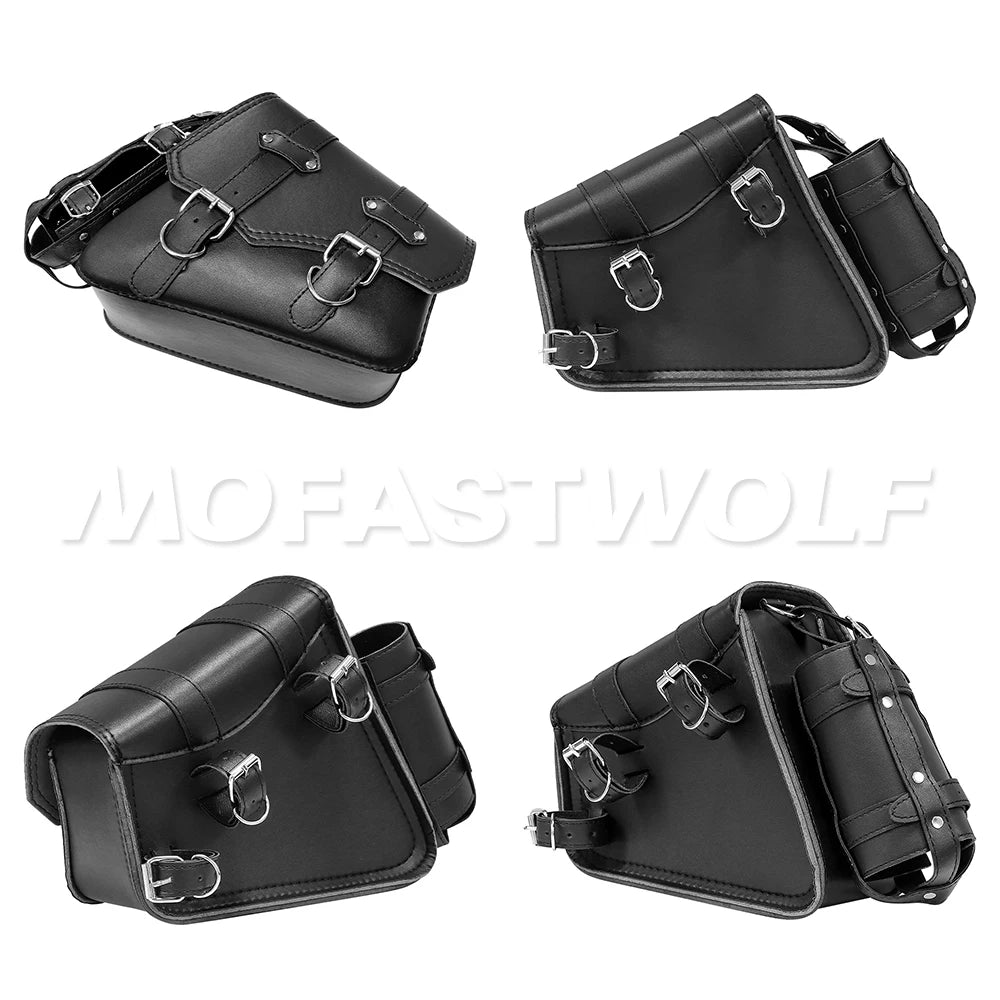 Motorcycle Bag For Harley Sportster Honda Suzuki Yamaha Kawasaki Leather Motorcycle Saddle Bag Waterproof Side Bags Tool Pouch