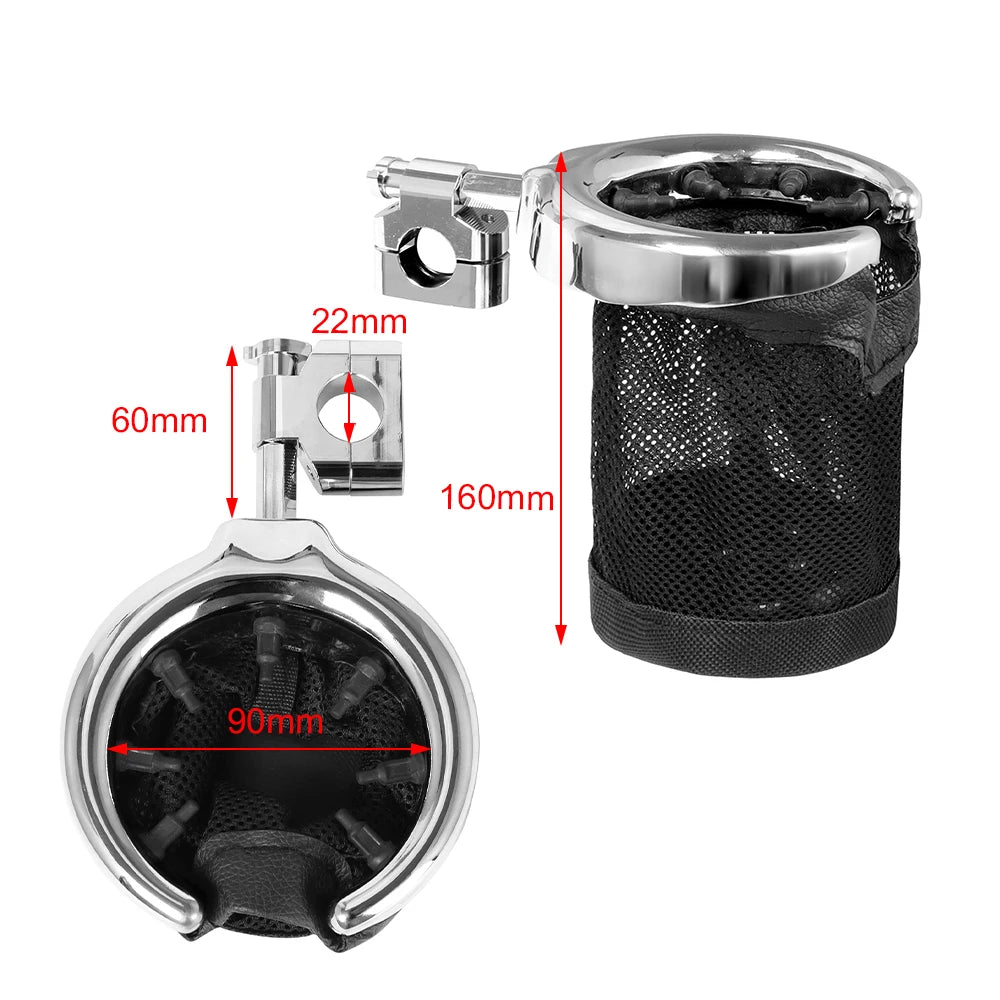 Motorcycle Drink Cup Holder 22mm/ 25mm Handlebar Cup Bottle Holder Aluminum For Harley Touring Street Glide ATV Universal