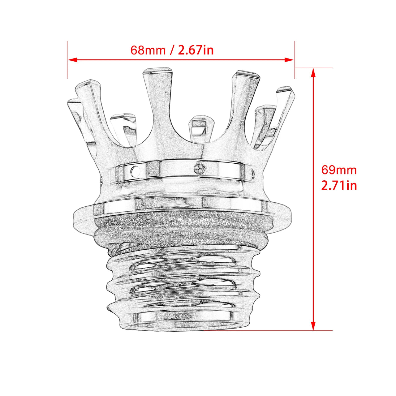 King Crown Gas Cap Fuel Tank Right-hand Thread Billet Aluminum Fit For Harley For Breakout For Dyna