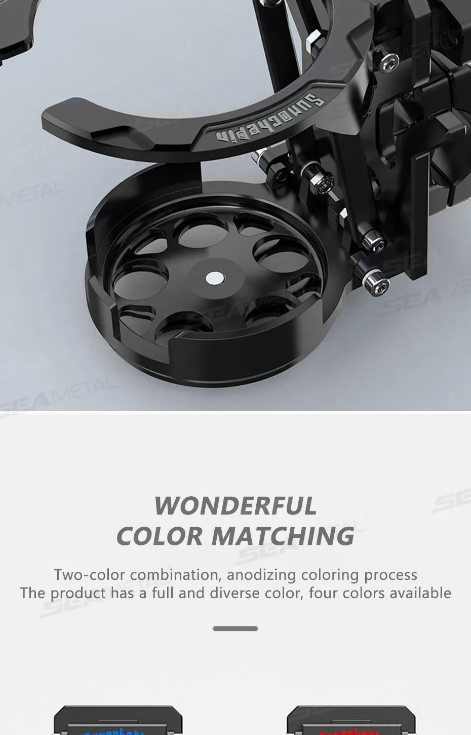 SEAMETAL Motorcycle Cup Holder Foldable Lightweight Adjustable Water Bottle Mount for Electric Bicycle Sport Cycling Accessories