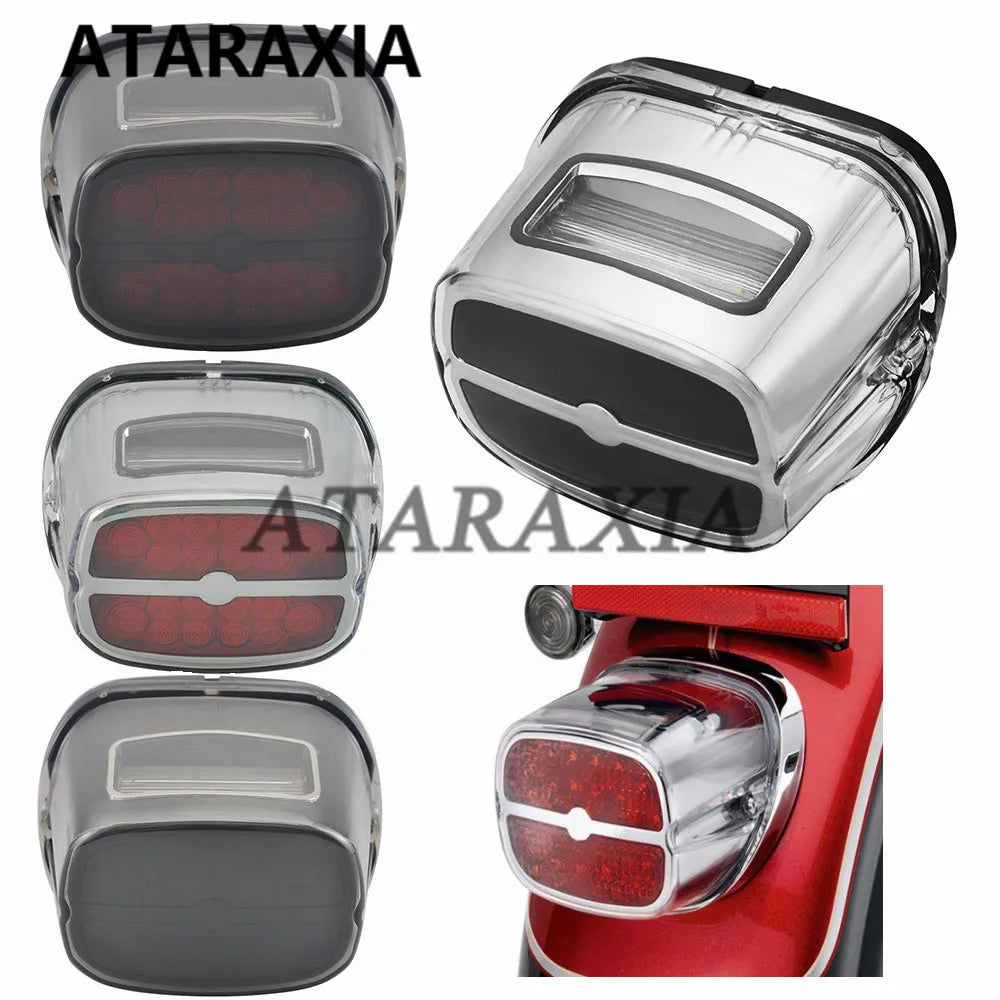Motorcycle LED Tail Light Rear Brake Lights Turn Signal Number License Plate Lamp Taillight For Harley Dyna Fat Boy Road King
