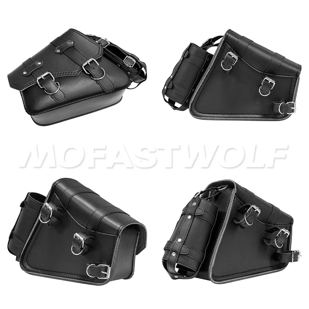 Motorcycle Bag For Harley Sportster Honda Suzuki Yamaha Kawasaki Leather Motorcycle Saddle Bag Waterproof Side Bags Tool Pouch