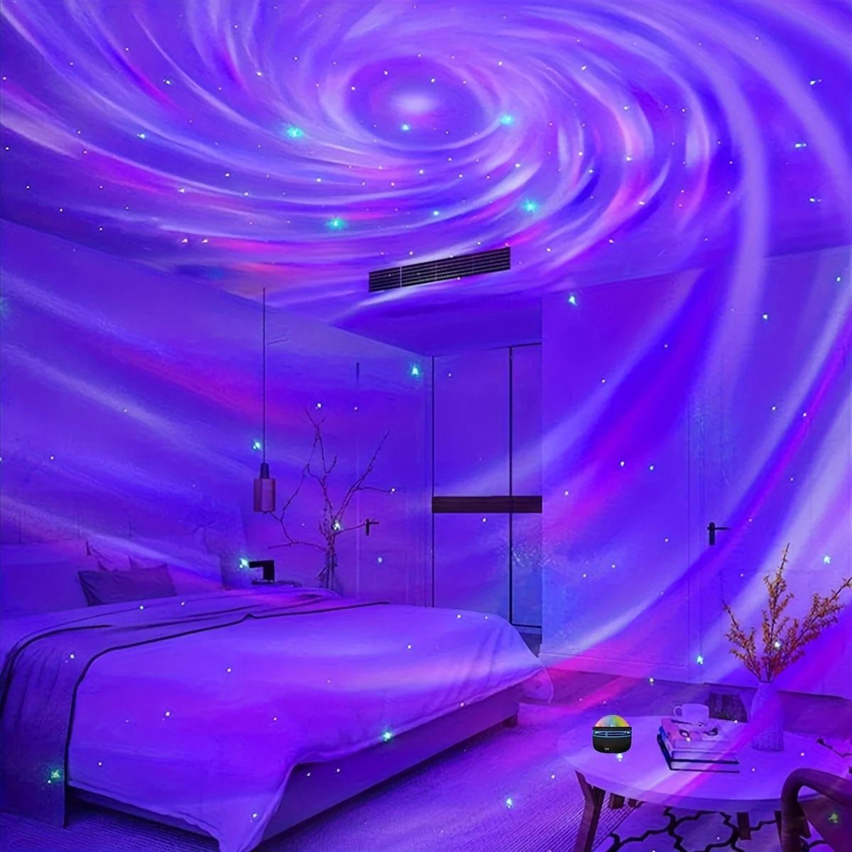 LED NightLights Galaxy Projector Remote Control 5V USB Rechargeable Starry Sky Lamp DMX Sound Active 7 Modes for Kids Room Decor - Jaico Online Shop