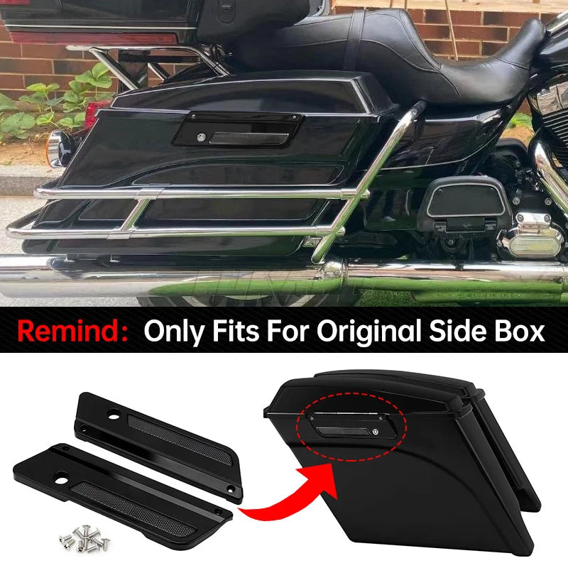 Motorcycle Black Accessories Saddlebag Latch Covers For Harley Touring Electra Street Glide Road King FLH FLT FLHR FLTR 93-13