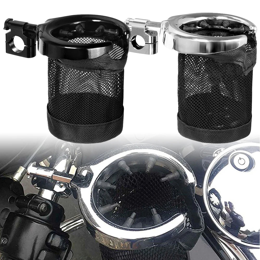 Motorcycle Drink Cup Holder 22mm/ 25mm Handlebar Cup Bottle Holder Aluminum For Harley Touring Street Glide ATV Universal