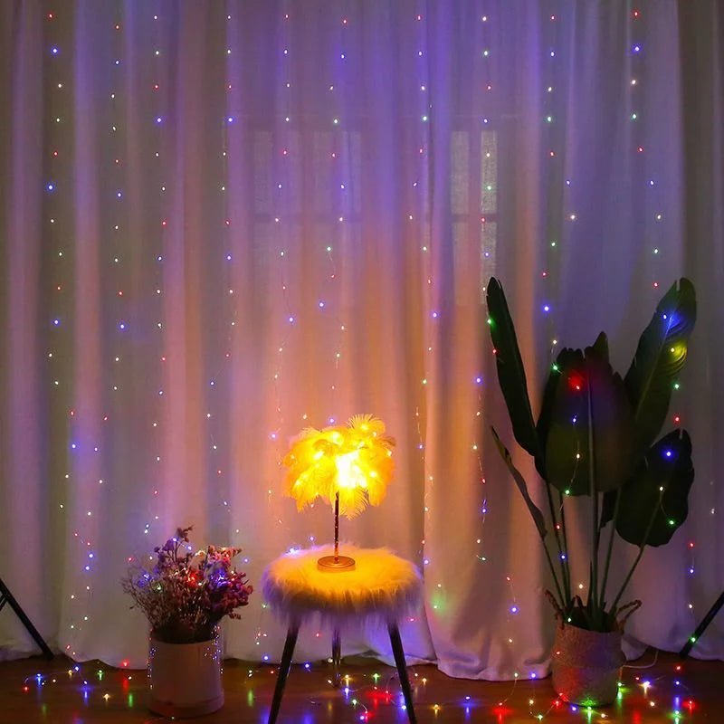 3/6M USB LED Curtain 8Modes Remote Control String Lights Holiday Wedding Fairy Garland Lights For Bedroom Living Room Decor - Jaico Online Shop