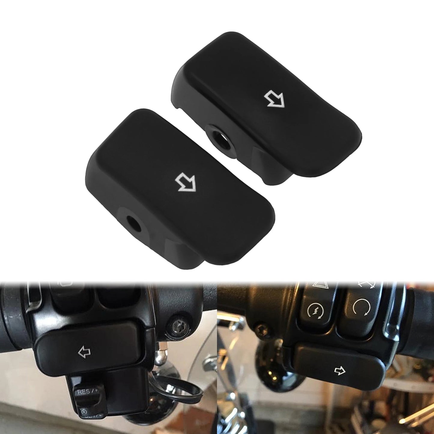 Motorcycle Turn Signal Extension Cap Black Switch Button Extended Cover For Harley Softail Fat Boy FL Dyna Sportster XL 883 1200