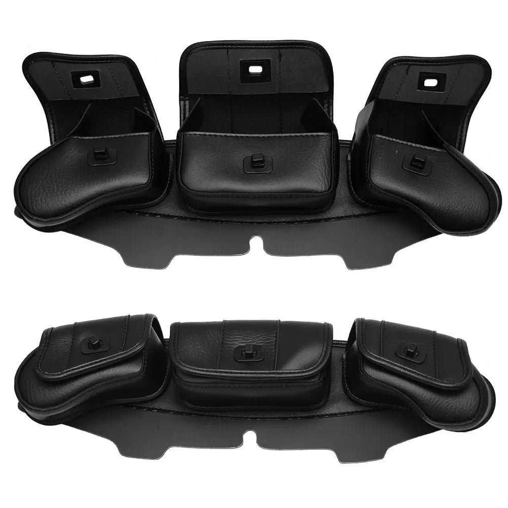 Motorcycle 3-Pocket Windshield Batwing Fairing Pouch Bag For Harley Touring Electra Glide Touring FLHX FLHT FLHXS 1996-2013