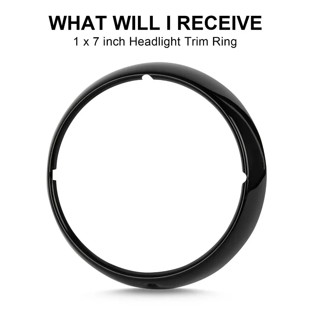 Motorcycle 7" Headlight Lamp Trim Ring Cover Headlight Assembly for harley Touring Road King Electra Glide Street FLHT FLHR