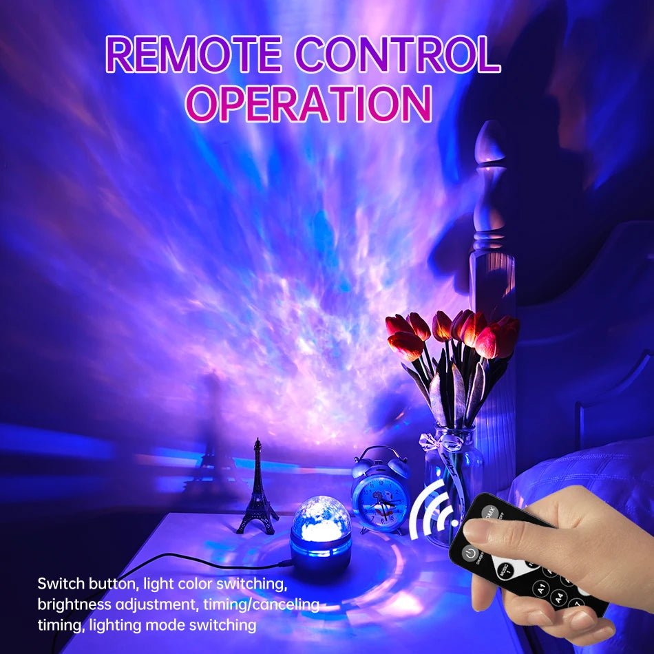LED NightLights Galaxy Projector Remote Control 5V USB Rechargeable Starry Sky Lamp DMX Sound Active 7 Modes for Kids Room Decor - Jaico Online Shop
